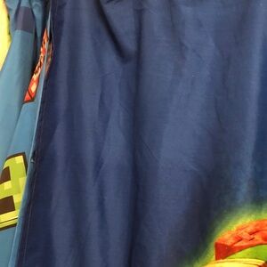 Blue and Green Graphic Curtain